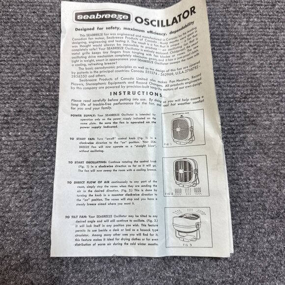 Vintage SEABREEZE Child Proof Fan - Picture 10 of 14